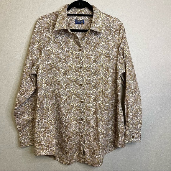 Pendleton Paisley Button-Down Shirt With Pockets Size Women's 14 - Picture 10 of 13